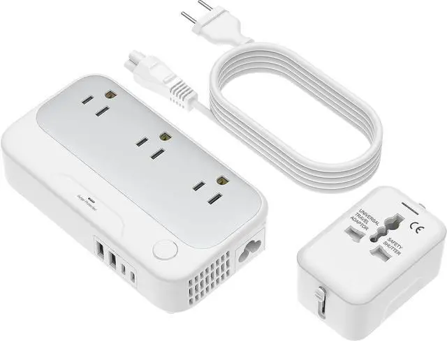 Main image of Universal Voltage Converter us to Europe, 220v to 110v Power Travel Converter Combo, 250W Step Down European Adapter 220 to 110 for UK Italy, Transformer European Travel Plug for Curly Hair Stick