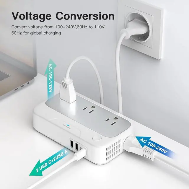 Alt view image 3 of 7 - Universal Voltage Converter us to Europe, 220v to 110v Power Travel Converter Combo, 250W Step Down European Adapter 220 to 110 for UK Italy, Transformer European Travel Plug for Curly Hair Stick