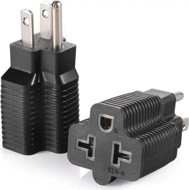 Alt view image 2 of 6 - [4-in-1] NEMA 5-15R to 5-15P 5-20P 6-15P 6-20P Adapter 15 Amp Household Plug to 20 Amp T-Blade Female Adapter 15 Amp Male to 20 Amp Female Plug Outlet 3 Prong Household T-Blade Adapter (1)