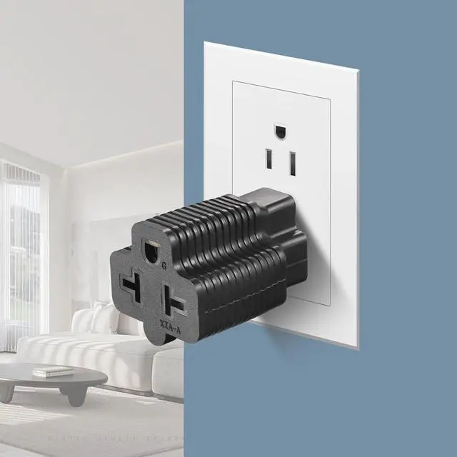 Alt view image 5 of 6 - [4-in-1] NEMA 5-15R to 5-15P 5-20P 6-15P 6-20P Adapter 15 Amp Household Plug to 20 Amp T-Blade Female Adapter 15 Amp Male to 20 Amp Female Plug Outlet 3 Prong Household T-Blade Adapter (1)