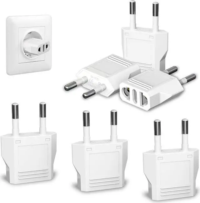 Main image of [6-Pack] European Travel Plug Adapter US to Europe Plug Adapter Type C Plug Adapter Travel Essentials to Most Europe EU Spain Italy France Germany