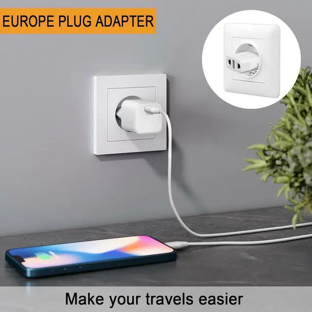 Alt view image 2 of 7 - [6-Pack] European Travel Plug Adapter US to Europe Plug Adapter Type C Plug Adapter Travel Essentials to Most Europe EU Spain Italy France Germany