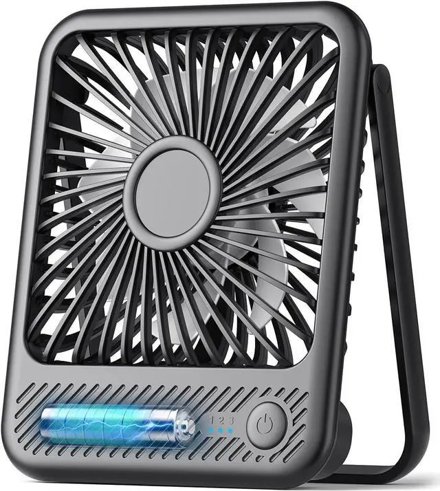Main image of Desk Fan Ultra Quiet 2.5-11h Battery Operated Small USB Fan with Strong Wind 180° Tilt Folding and 3 Speeds Adjustable Battery Powered Mini Personal Fan for Office Bedroom Desktop