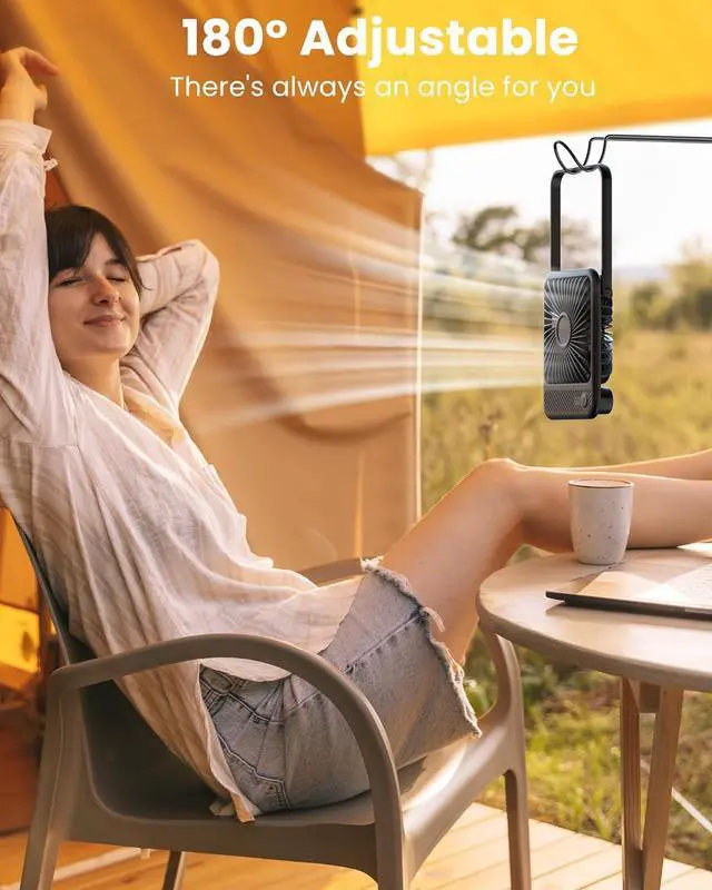 Alt view image 3 of 7 - Desk Fan Ultra Quiet 2.5-11h Battery Operated Small USB Fan with Strong Wind 180° Tilt Folding and 3 Speeds Adjustable Battery Powered Mini Personal Fan for Office Bedroom Desktop