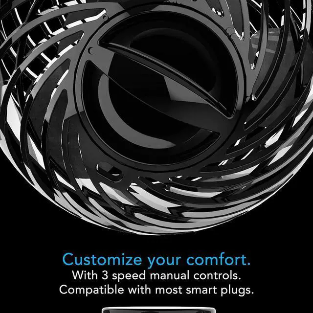 Alt view image 3 of 5 - PIVOTC Personal Air Circulator Fan with Multi-Surface Clip Black (CR1-0387-06)