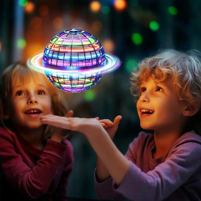 Alt view image 2 of 6 - Flying Orb Ball (Blue 2024 Upgraded) with Dazzling Lights Magic Hover Spinner Cool Boomerang Drone Floating Cosmic Globe Kids Outdoor Toys for 6 7 8 9 10 Year Old Boys Girls