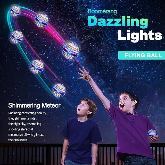 Alt view image 3 of 6 - Flying Orb Ball (Blue 2024 Upgraded) with Dazzling Lights Magic Hover Spinner Cool Boomerang Drone Floating Cosmic Globe Kids Outdoor Toys for 6 7 8 9 10 Year Old Boys Girls