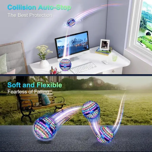 Alt view image 5 of 6 - Flying Orb Ball (Blue 2024 Upgraded) with Dazzling Lights Magic Hover Spinner Cool Boomerang Drone Floating Cosmic Globe Kids Outdoor Toys for 6 7 8 9 10 Year Old Boys Girls
