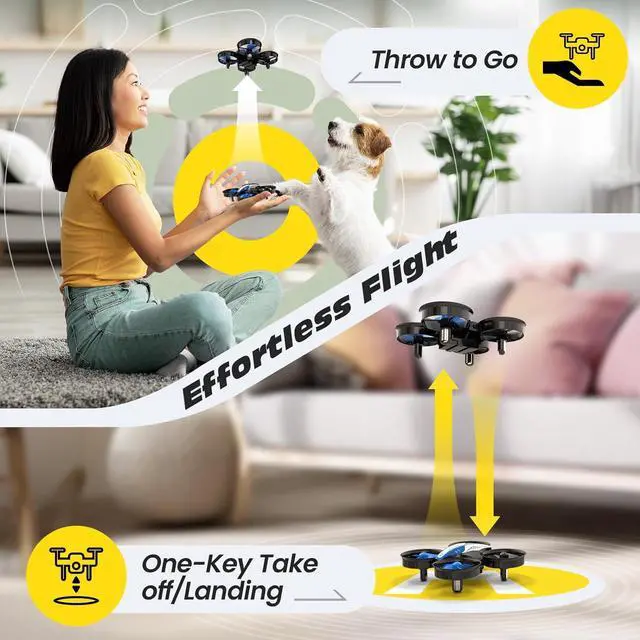 Alt view image 2 of 7 - Mini Drone for Kids and Beginners RC Nano Quadcopter Indoor Small Helicopter Plane with Auto Hovering 3D Flips Headless Mode and 3 Batteries Great Gift Toy for Boys and Girls Blue