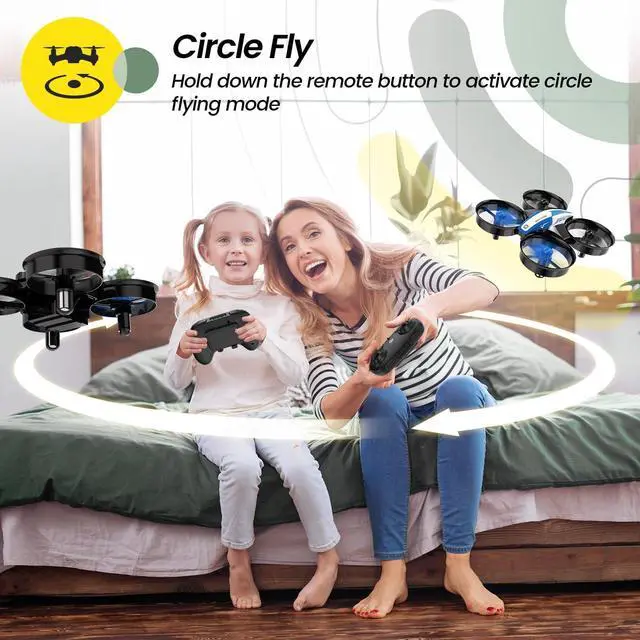 Alt view image 3 of 7 - Mini Drone for Kids and Beginners RC Nano Quadcopter Indoor Small Helicopter Plane with Auto Hovering 3D Flips Headless Mode and 3 Batteries Great Gift Toy for Boys and Girls Blue