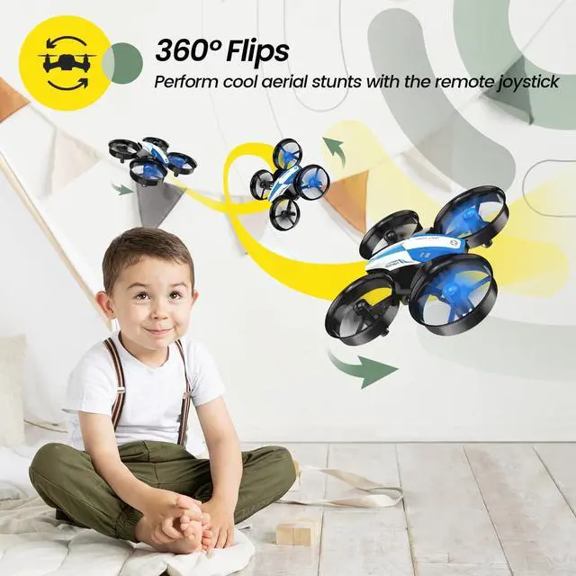 Alt view image 4 of 7 - Mini Drone for Kids and Beginners RC Nano Quadcopter Indoor Small Helicopter Plane with Auto Hovering 3D Flips Headless Mode and 3 Batteries Great Gift Toy for Boys and Girls Blue