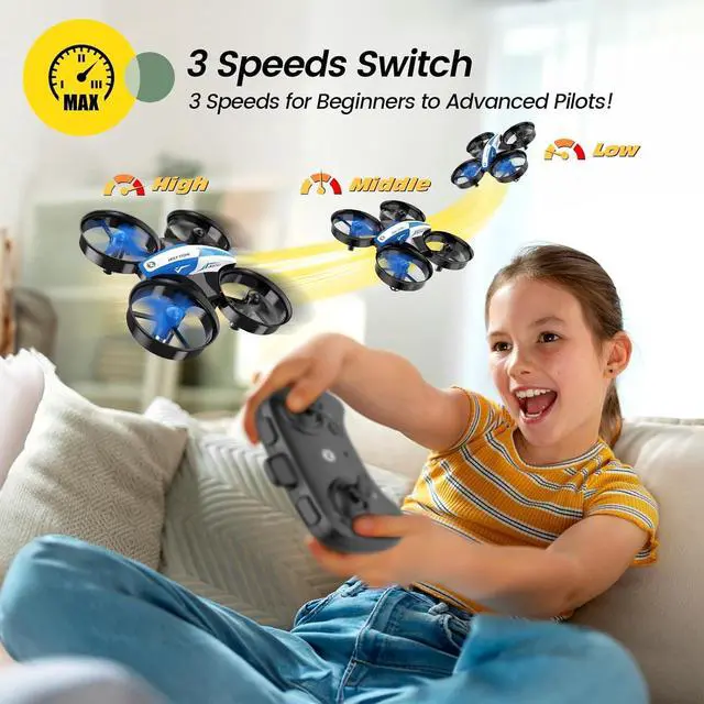 Alt view image 5 of 7 - Mini Drone for Kids and Beginners RC Nano Quadcopter Indoor Small Helicopter Plane with Auto Hovering 3D Flips Headless Mode and 3 Batteries Great Gift Toy for Boys and Girls Blue