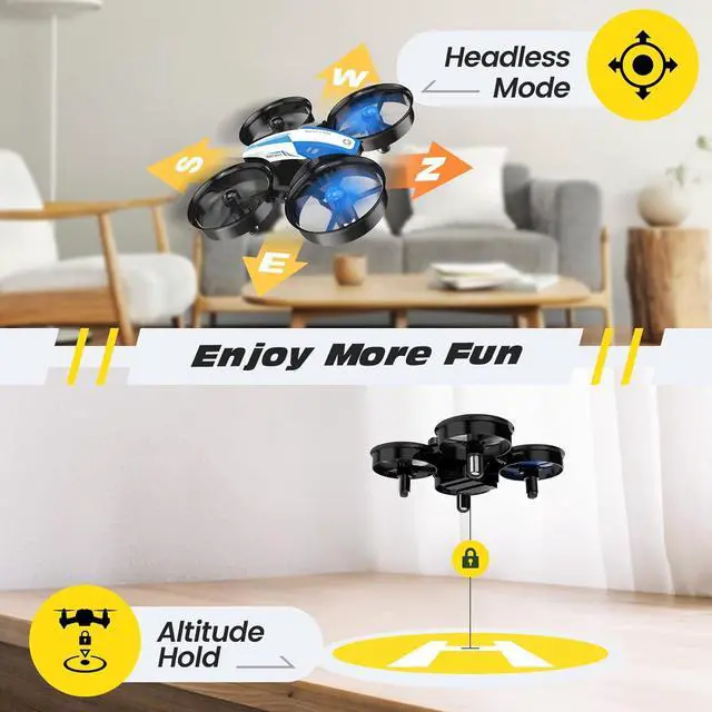 Alt view image 6 of 7 - Mini Drone for Kids and Beginners RC Nano Quadcopter Indoor Small Helicopter Plane with Auto Hovering 3D Flips Headless Mode and 3 Batteries Great Gift Toy for Boys and Girls Blue