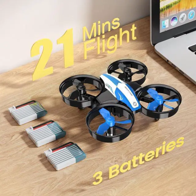 Alt view image 7 of 7 - Mini Drone for Kids and Beginners RC Nano Quadcopter Indoor Small Helicopter Plane with Auto Hovering 3D Flips Headless Mode and 3 Batteries Great Gift Toy for Boys and Girls Blue