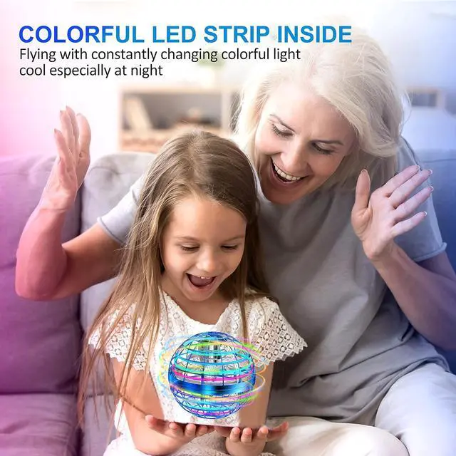 Alt view image 4 of 6 - 2023 Flying Orb Ball Toy Hover Ball Boomerang Fly Fidget Spinner Cool Toys Gifts for 6 7 8 9 10 11 12+ Years Old boy Girls Teens Hand Mini Drone Cosmic Globe Indoor Outdoor Toys(Blue)