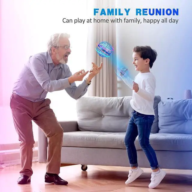Alt view image 5 of 6 - 2023 Flying Orb Ball Toy Hover Ball Boomerang Fly Fidget Spinner Cool Toys Gifts for 6 7 8 9 10 11 12+ Years Old boy Girls Teens Hand Mini Drone Cosmic Globe Indoor Outdoor Toys(Blue)