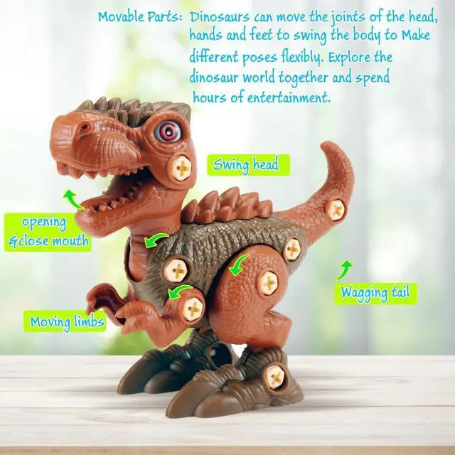 Alt view image 3 of 7 - Dinosaur Toys Gifts for 3 4 5 6 7 8 Year Old Boys: Stem Dinosaur Toy for Kids 3-5 Girls Toddler Building Learning Eductional Take Apart Dino Toys with Electric Drill Birthday
