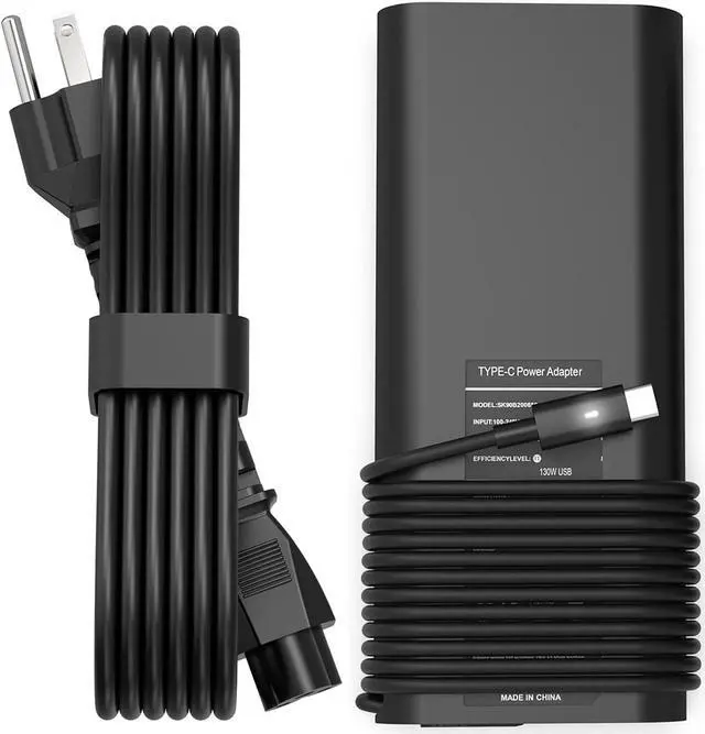 Main image of 2025 New 130W USB C Type C Adapter Laptop Charger Compatible with Dell XPS 15 2in1 9575 Precision 5530 2in1 5550 5750 3560 3550 3551 Latitude 7410 7310 7210 9410 9510 9575 5420 5520 5510 Power Cord