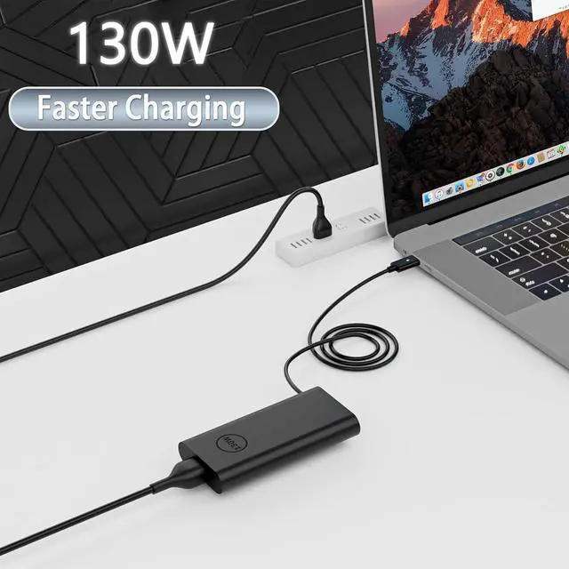 Alt view image 7 of 7 - 2025 New 130W USB C Type C Adapter Laptop Charger Compatible with Dell XPS 15 2in1 9575 Precision 5530 2in1 5550 5750 3560 3550 3551 Latitude 7410 7310 7210 9410 9510 9575 5420 5520 5510 Power Cord