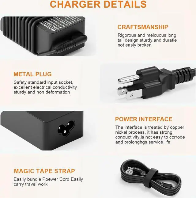Alt view image 4 of 7 - 65W Chromebook Charger Type C USB C Charger for Hp 65W 45W USB-C Laptop Charger Replacement for    Google Chromebook Charger  Power Cord Fast Charging