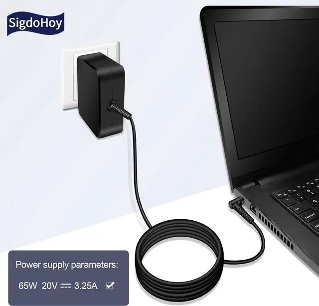 Alt view image 6 of 7 - 65W 45W AC Charger for Lenovo IdeaPad Flex 5/5i, Ideapad 3/3i/1/1i, Ideapad 320/330/330s/S340/S145/L340, Lenovo V14/V15/Yoga 710 Laptop Power Adapter Supply Cord