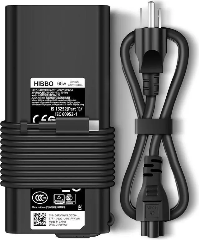 Main image of Charger for HP Laptop Computer 65W 45W USB C Fast Power Adapter, Type C Power Cord Supply