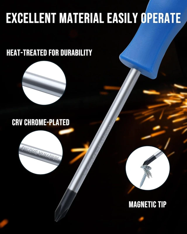 Alt view image 3 of 7 - 12-Piece Screw Driver Set Heavy Duty