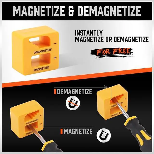 Alt view image 4 of 7 - 11-Pieces Magnetic Screw driver Magnetic 5 Phillips and 5 Flat Head Tips for Fastening and Loosening Seized