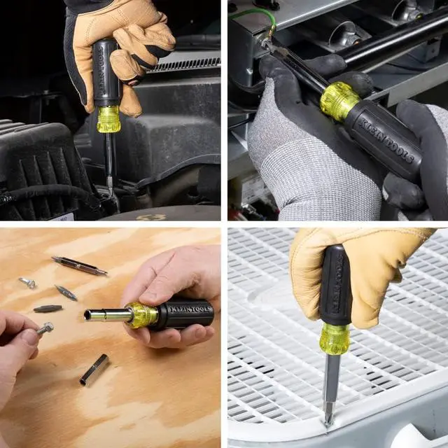 Alt view image 5 of 7 - 32500 11-in-1 Screwdriver / Nut Driver Set 8 Bits (Phillips Slotted Torx Square) 3 Nut Driver Sizes Cushion Grip Handle