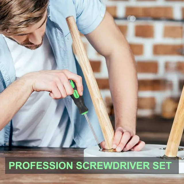 Alt view image 5 of 7 - 7-Piece Magnetic Screwdrivers Set 4 Phillips and 3 Flat Professional Cushion Grip Screwdriver Set