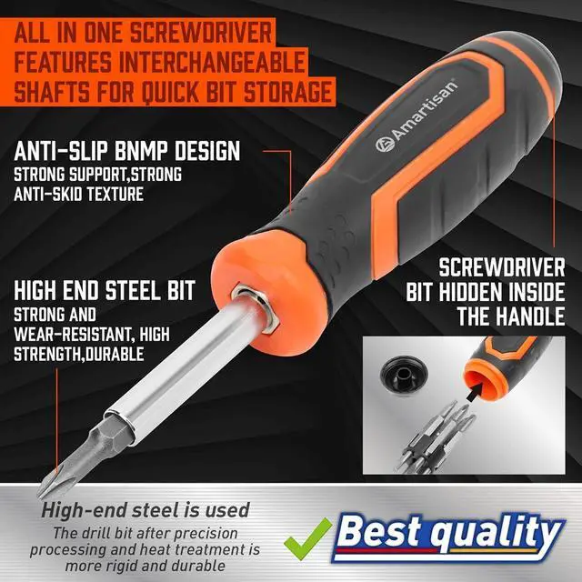 Alt view image 3 of 6 - 18-in-1 Multi-bit Screwdriver Set Tool All in One Portable Multi-Purpose Screwdriver Slotted/Philips/Pozi/Torx/Square Nut Driver