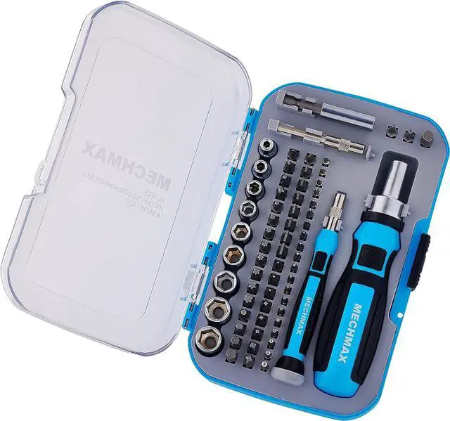 Alt view image 2 of 7 - 68 Piece Ratcheting Screwdriver Bits & Socket Set Magnetic Bits with Storage Case for Home Office Apartment Car Dorm Back to School Bike Electronics Projects and as A Gift