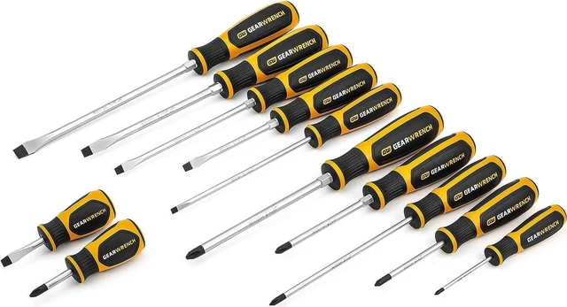 Main image of 12 Pc. Phillips/Slotted Dual Material Screwdriver Set - 80051H