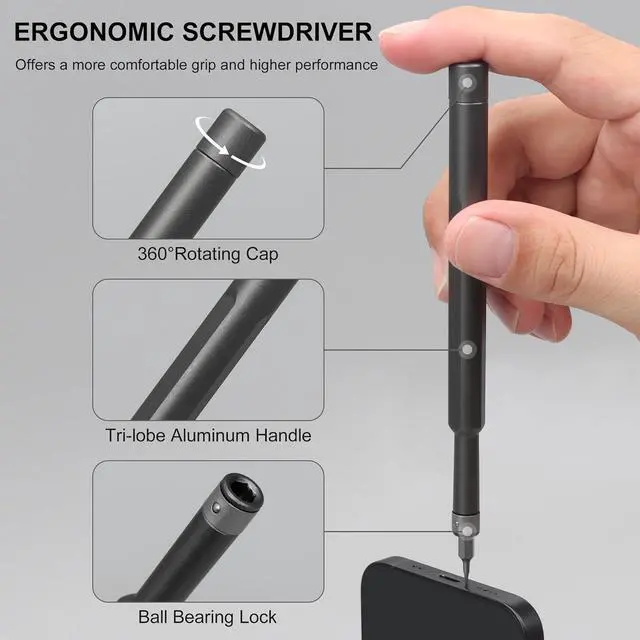 Alt view image 3 of 7 - SHARDEN Precision Screwdriver Set 49 in 1 Small Screwdriver Set Magnetic Repair Tool Kit for Laptop iPhone Cell Phone PC MacBook Tablet Computer PS5 PS4 Xbox Electronic Glasses Watch