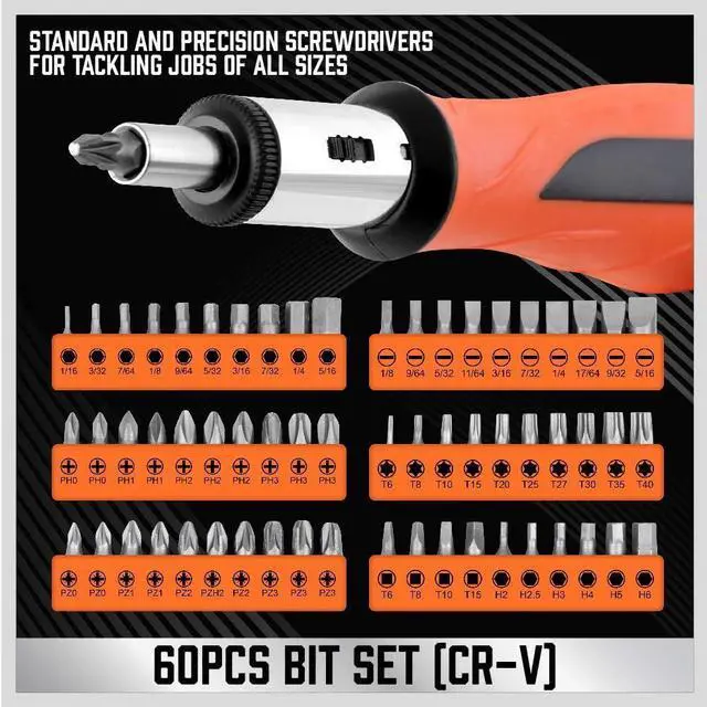 Alt view image 4 of 7 - 124-Piece Magnetic Screwdriver Set with Plastic Racking Precision Screwdrivers Magnetizer Demagnetizer Allen Keys Nut Drivers Ratchet Handles Sockets & More - DIY Tools for Men Tools Gift