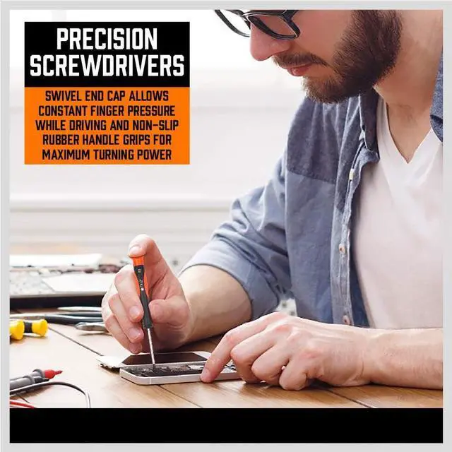 Alt view image 6 of 7 - 124-Piece Magnetic Screwdriver Set with Plastic Racking Precision Screwdrivers Magnetizer Demagnetizer Allen Keys Nut Drivers Ratchet Handles Sockets & More - DIY Tools for Men Tools Gift