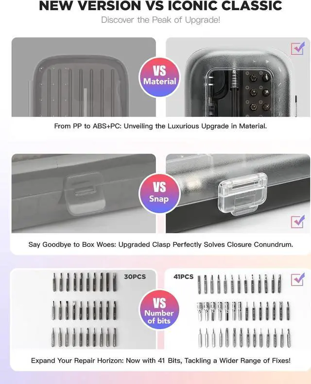 Alt view image 6 of 7 - Precision Screwdriver Set - 48 in 1 screwdriver bit set Magnetic Small Screwdriver Set with Case mini screwdriver set for Computer Laptop iPhone MacBook PC Game Console Eyeglass