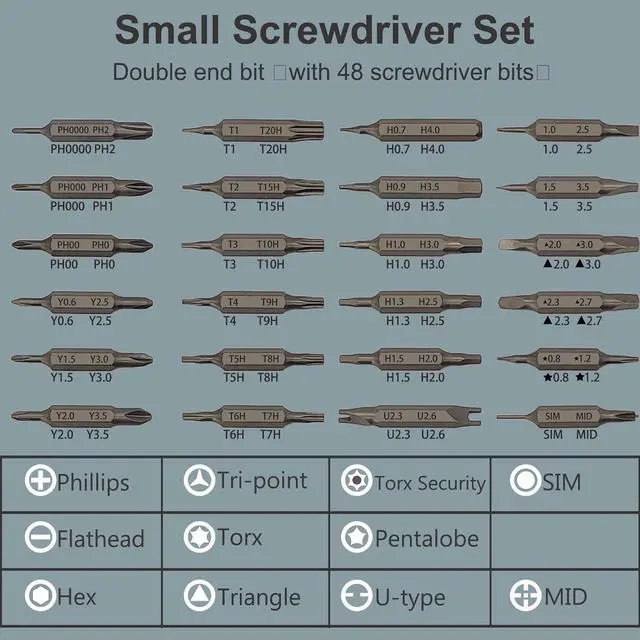 Alt view image 3 of 7 - Precision Screwdriver Set 49 in 1 Small Screwdriver Set Magnetic Mini Screw Driver Set with Case Repair Tools Kit for PC Computer Electronic Glasses MacBook PS5 PS4 Watch Tablet Xbox