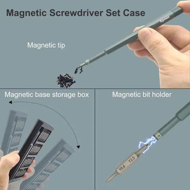 Alt view image 4 of 7 - Precision Screwdriver Set 49 in 1 Small Screwdriver Set Magnetic Mini Screw Driver Set with Case Repair Tools Kit for PC Computer Electronic Glasses MacBook PS5 PS4 Watch Tablet Xbox