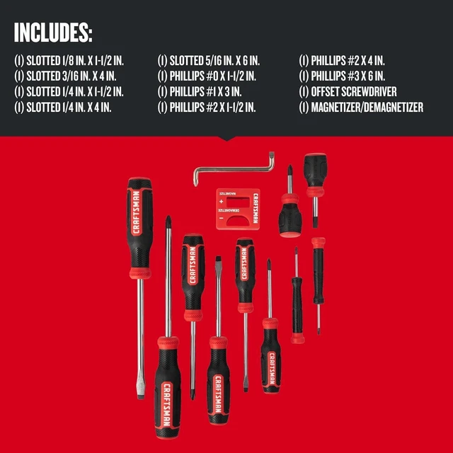 Alt view image 3 of 5 - Screwdriver Set Bi-material 12 Piece (CMHT65071N)