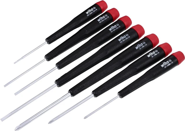 Main image of 26197 Precision Screwdriver Set 7-Piece Mini Slotted & Phillips PicoFinish Handles with Rotating Caps Small Screwdrivers for Electronics & Fine Work
