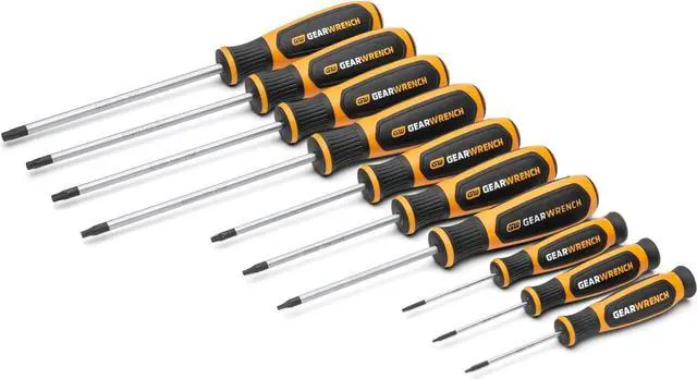 Alt view image 2 of 6 - 10 Piece Torx Dual Material Screwdriver Set in Foam Storage Tray - GWMSSCRTX