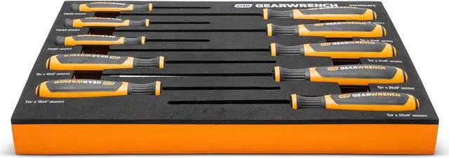 Alt view image 4 of 6 - 10 Piece Torx Dual Material Screwdriver Set in Foam Storage Tray - GWMSSCRTX