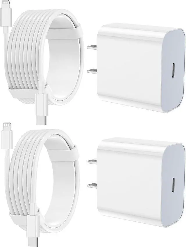 Main image of iPhone Charger Fast Charging 2 Pack Type C Wall Charger Block with 2 Pack [6FT&10FT] Long USB C to Lightning Cable for iPhone 14/13/12/12 Pro Max/11/Xs Max/XR/X