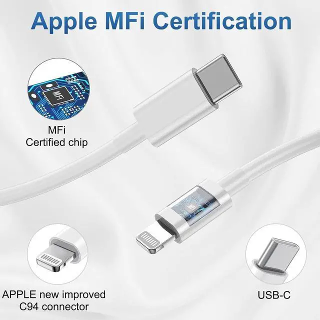 Alt view image 4 of 7 - iPhone Charger Fast Charging 2 Pack Type C Wall Charger Block with 2 Pack [6FT&10FT] Long USB C to Lightning Cable for iPhone 14/13/12/12 Pro Max/11/Xs Max/XR/X