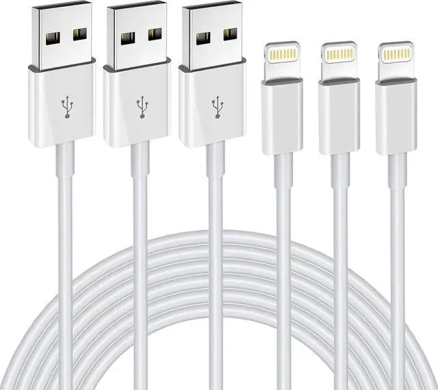 Main image of iPhone Charger 3Pack 6FT MFi Certified USB A to Lightning Cable Fast Charging Cords  Charger Compatible with iPhone 14 13 12 11 XS XR X Pro Max Mini 8 7 6S 6 Plus 5S SE iPad iPod Airpods