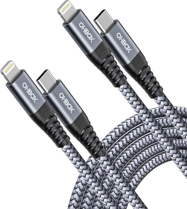 Main image of USB C to Lightning Cable 6FT 2Pack MFi Certified USBC iPhone Charger Cord Heavy Duty Type C iPhone Cable Compatible with iPhone 14 13 12 11 Pro Max Mini 8 Plus SE iPad and More
