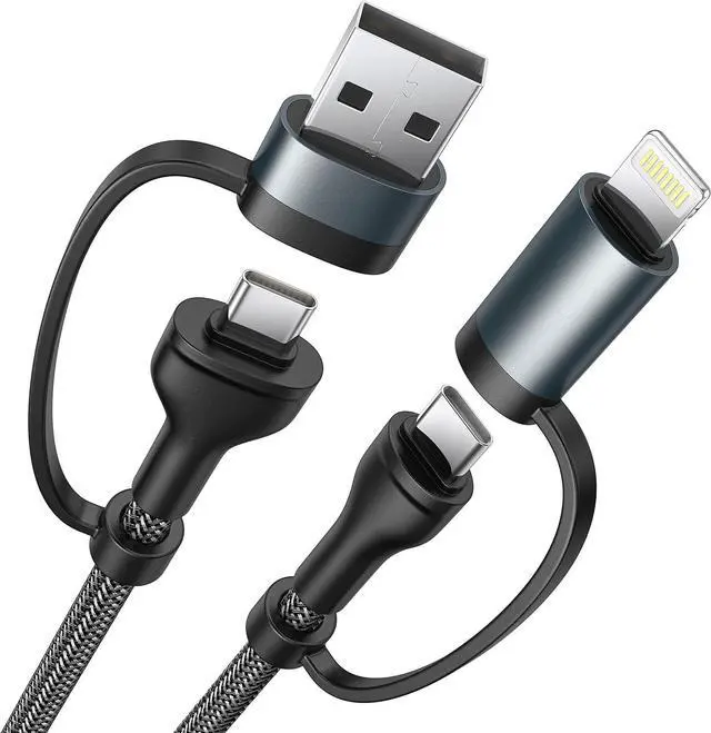 Main image of 4 in 1 Charging Cable USB C Lightning Adapter USB C to USB C 60W PD [Fast Charging & Data Sync] 4 in 1 Multi Charger for iPhone 16 15 14 13 12 MacBook Pro 2023 iPad mini 6/Pro  Galaxy S22 S21