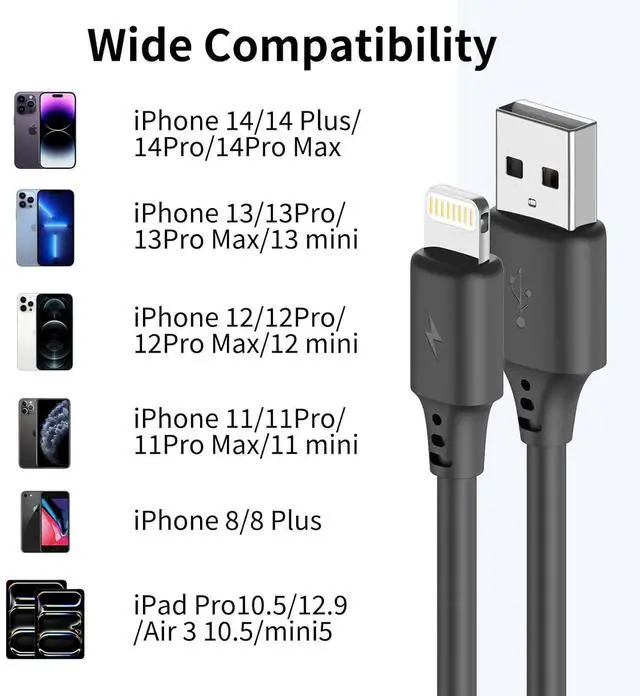 Alt view image 7 of 7 - Coiled Lightning Cable 3FT 2Pack Coiled Lightning Cable for Car Stretchable iPhone Cord Fast Charging [MFi Certified] Coiled USB to Lightning Cable for iPhone 14 13 12 11 Pro Max XS 8 iPad CarPlay