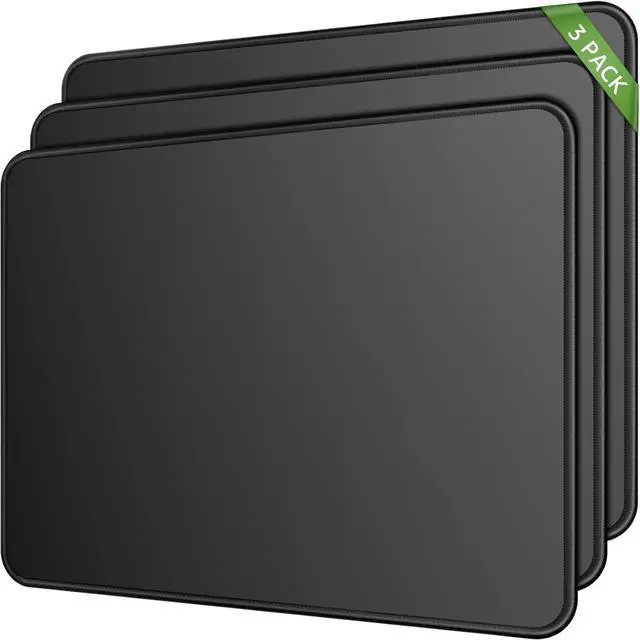 Main image of Mouse Pad [30% Larger] with Stitched Edges 3 Pack Premium-Textured & Waterproof Mousepad Bulk with Non-Slip Rubber Base for Computers Laptop PC Office & Home 8.5 x 11 x 0.12 in Black